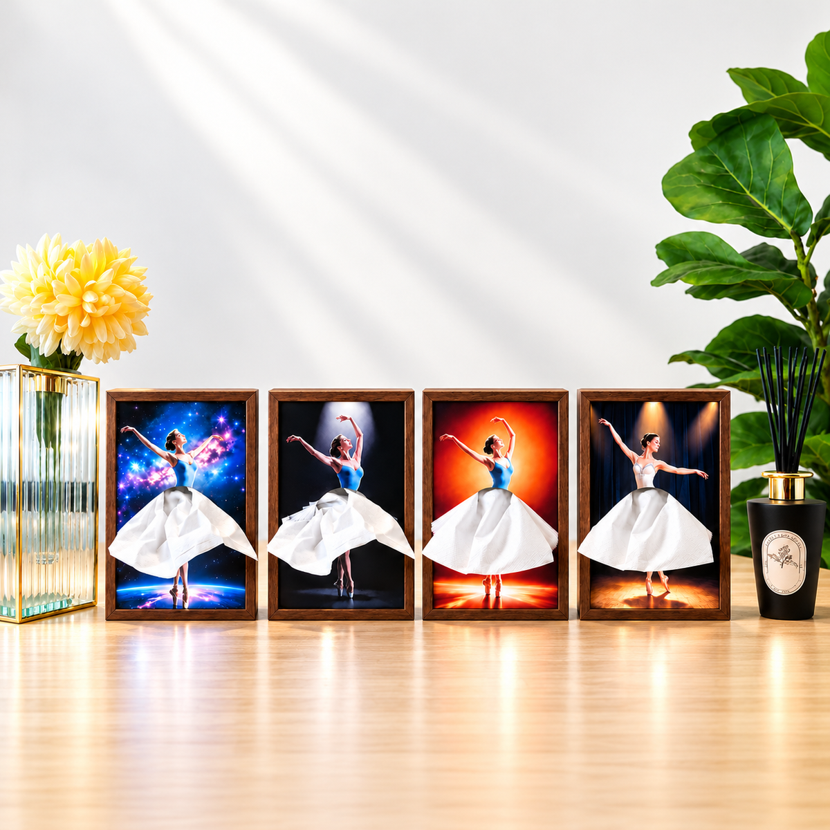 Ballet tissue holder in home office