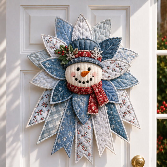 Frosty Snowman quilted Christmas DIY sewing kit finished design