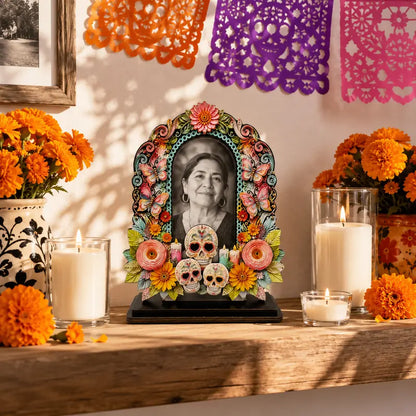 🌼 50% OFF Día de los Muertos Memorial Photo Frame – Wooden Ofrenda Decor