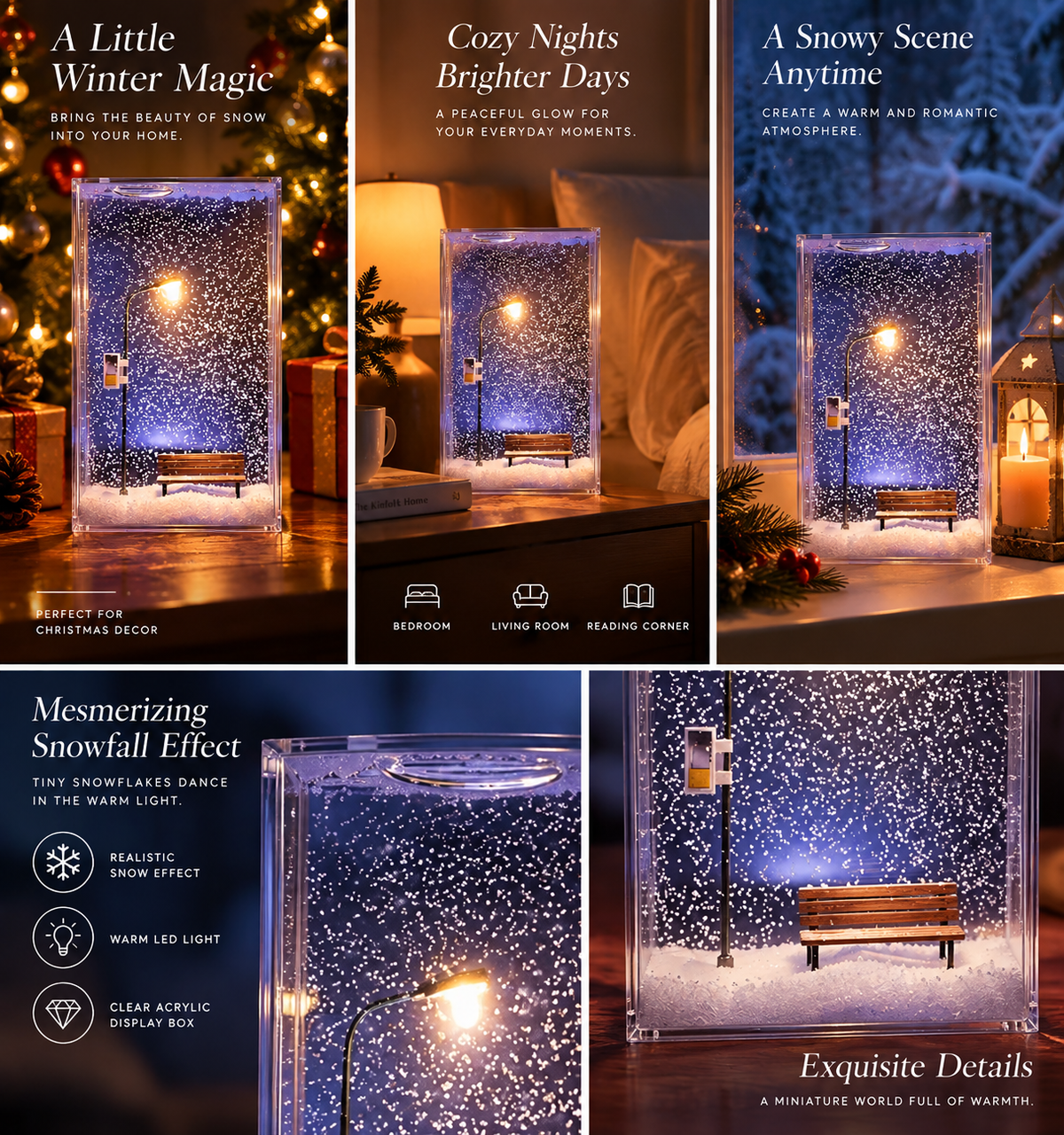 ChristmasArt™ Snowfall Glow Lamp