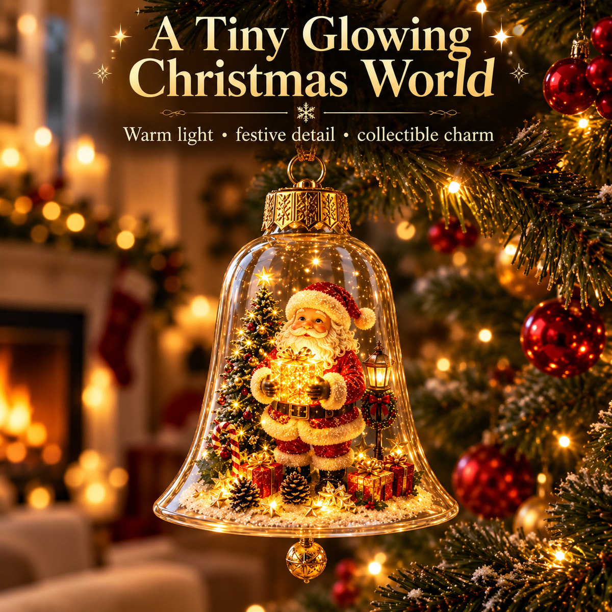 ✨🎄 Glowing Christmas Story Ornament – Light-Up Mini Holiday Scene
