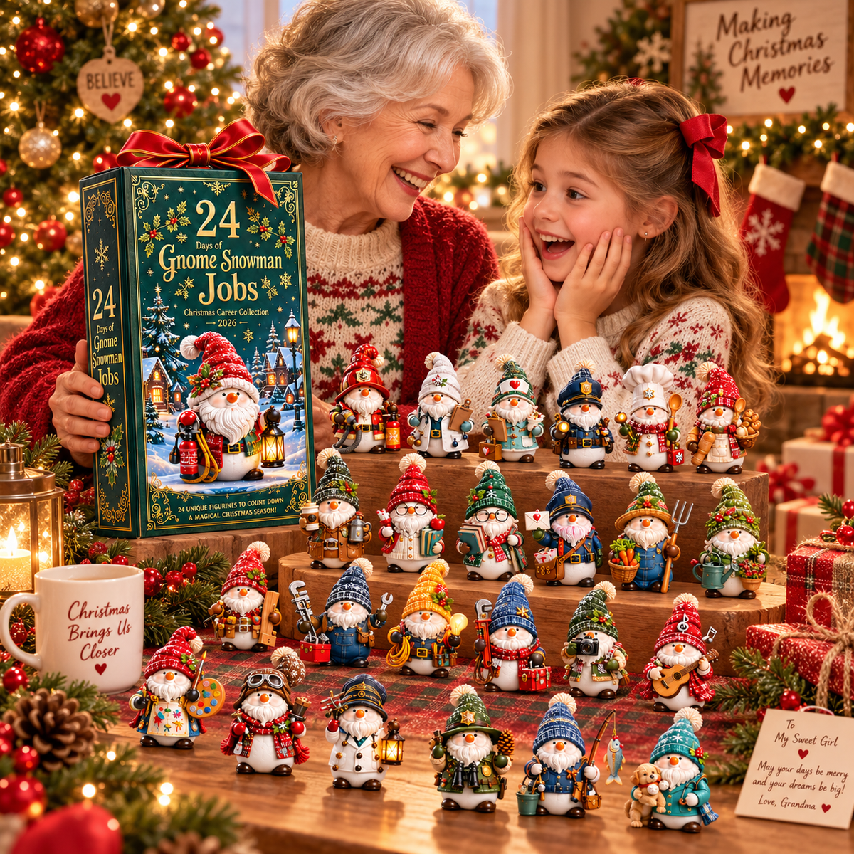 🎄 Limited-Time Christmas Sale | 2026 Gnome Snowman Advent Calendar – 24 Career-Themed Surprises for a Merry Countdown 🎁