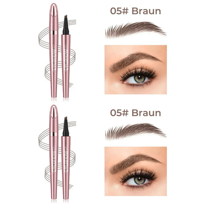 🎁✨Wasserfester Micro-Fork Augenbrauenstift, langanhaltende Brownen-Pen für natürliche, haarähnliche Striche