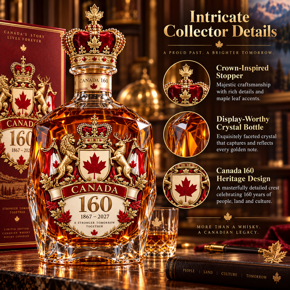 🔥 LIMITED-TIME 50% OFF | 🍁🇨🇦 Canada 160 Collector Decanter™ – 1867–2027 Heritage Tribute & Patriotic Keepsake ✨
