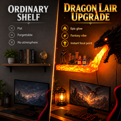🐲 50% OFF Today! Remote-Control Dragonfire Shelf for Epic Room Decor