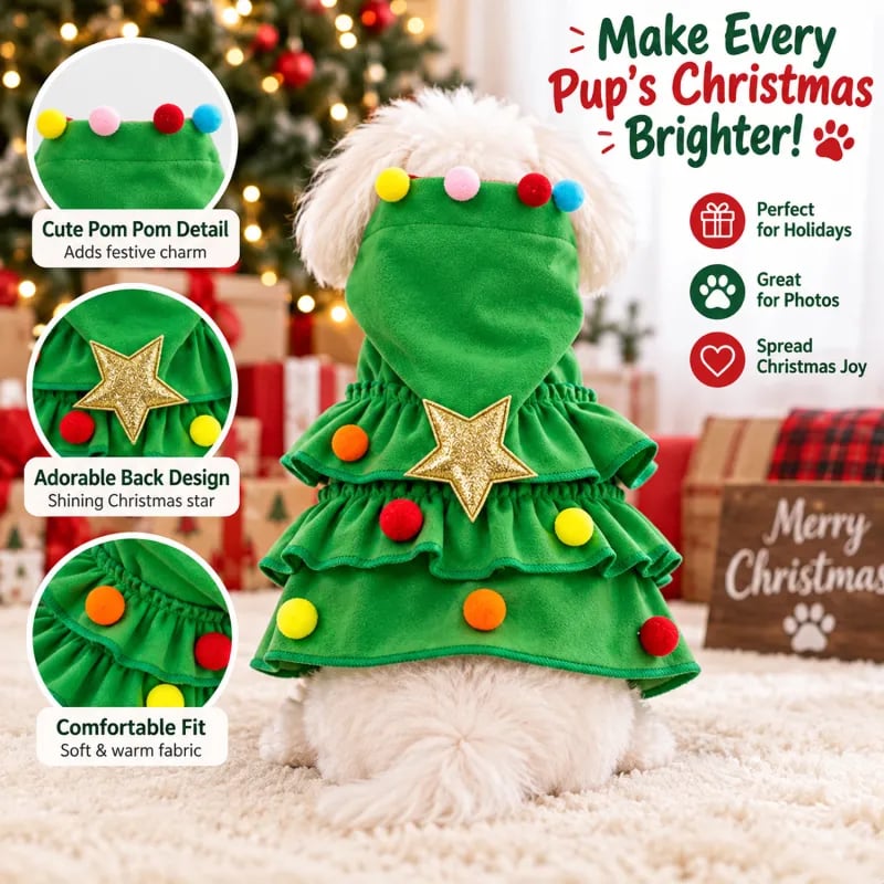 🎄Christmas Tree Pet Cape