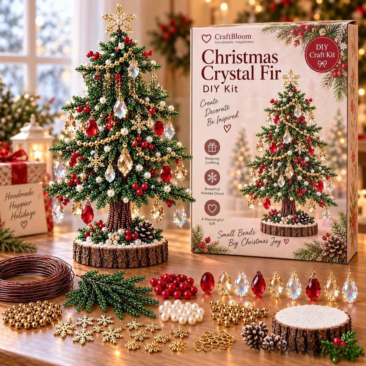 DIY Beaded Gem Tree Craft Kit – Handmade Crystal Tree Home Decor