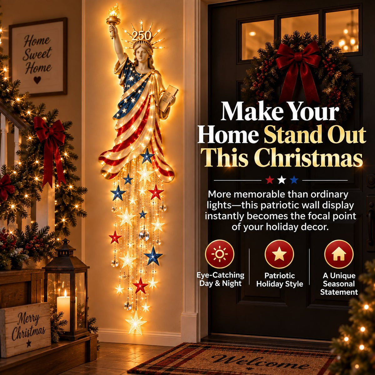 🇺🇸 Limited-Time Sale | Liberty 250 Starfall Wall Glow – Celebrate 250 Years of American Pride with a Lighted Keepsake 🗽✨