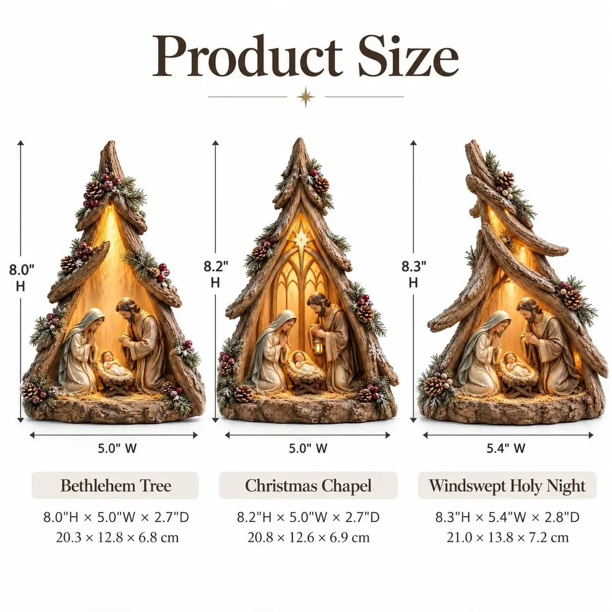 ⏰ LAST DAY 50% OFF - Old-World Lighted Nativity Trees