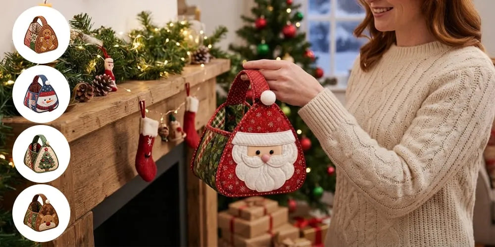 Christmas quilted handbag gift craft collection
