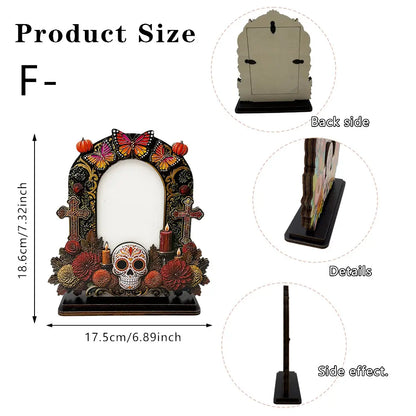 🌼 50% OFF Día de los Muertos Memorial Photo Frame – Wooden Ofrenda Decor