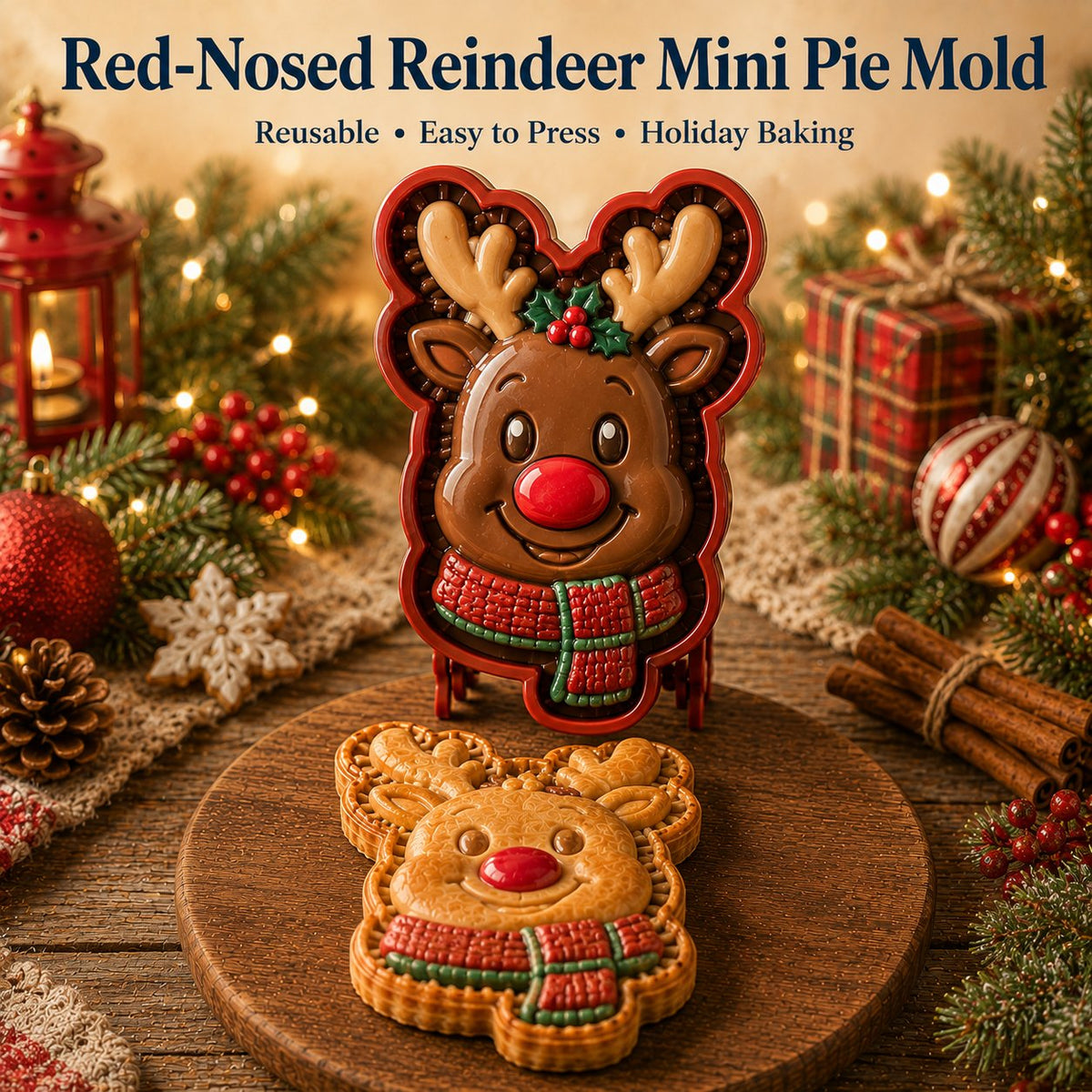 ⏳ 69% OFF – 🎄16pcs-Design Christmas Mini Pie Mold Collection | Reusable Embossed Molds for Shaping Detailed Santa, Snowman, Reindeer, Tree & Holiday Pies 🥧✨