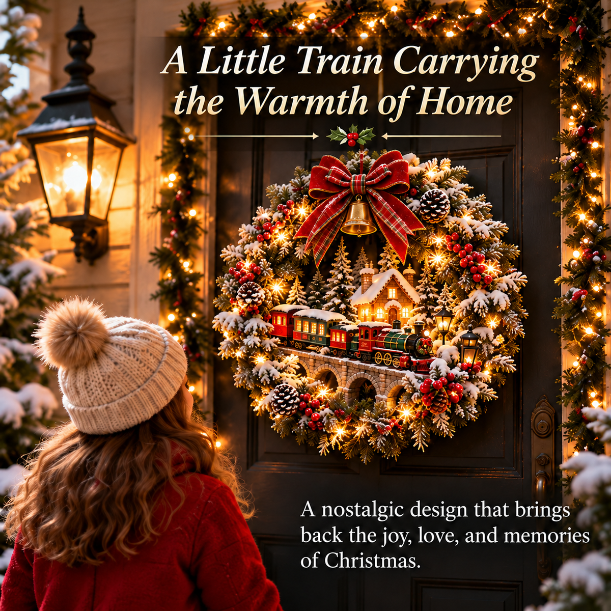 🚂🎄 Christmas Homebound Express™ – Lighted Christmas Train Wreath | Every Christmas Journey Leads Home ❤️