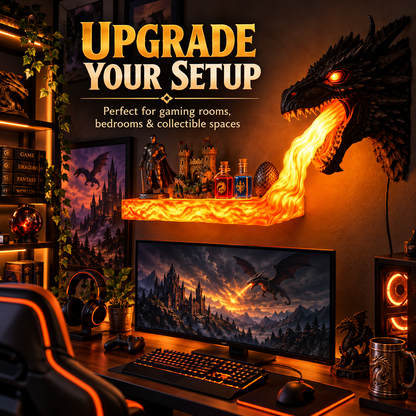 🐲 50% OFF Today! Remote-Control Dragonfire Shelf for Epic Room Decor