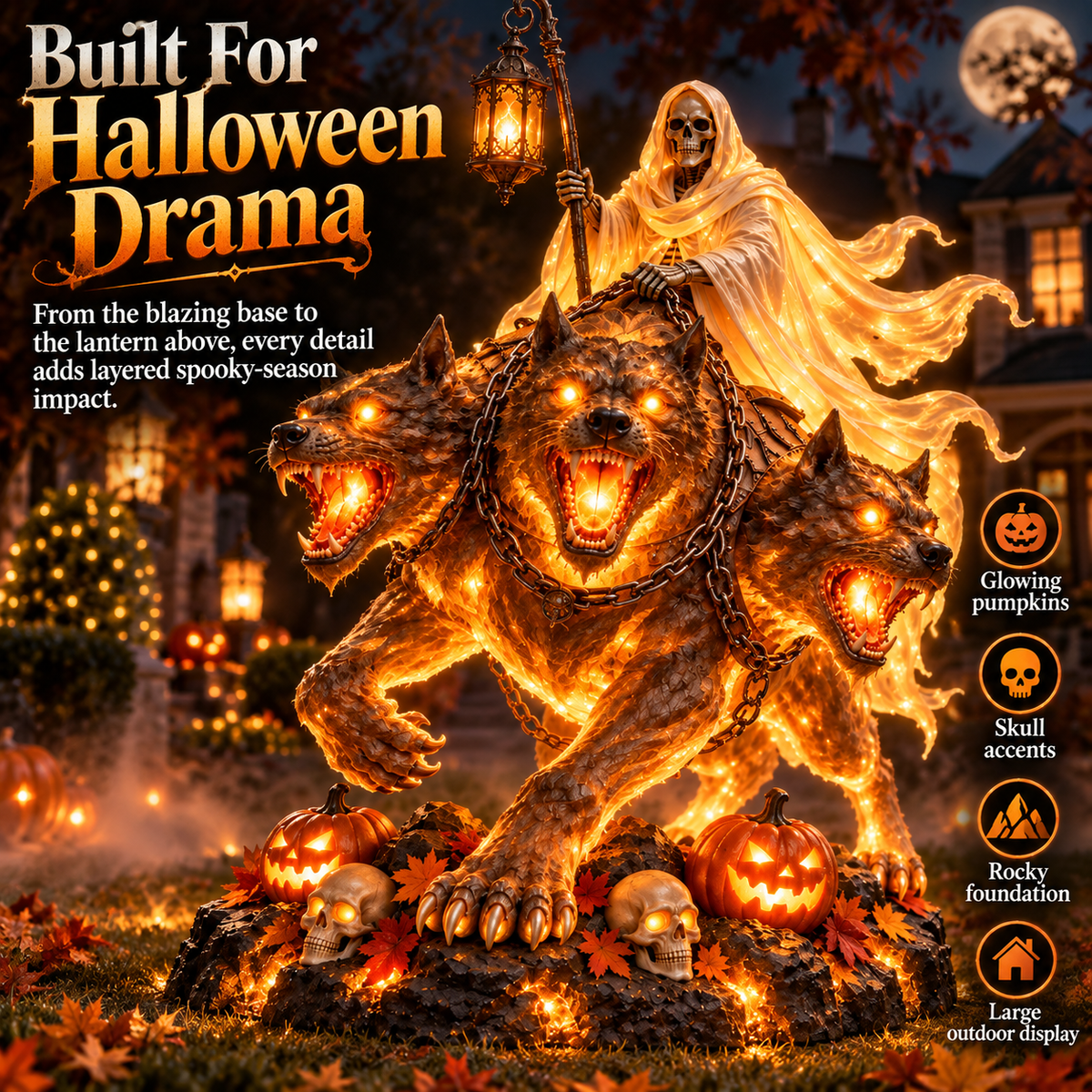 Cerberus Halloween decorative details