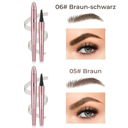 🎁✨Wasserfester Micro-Fork Augenbrauenstift, langanhaltende Brownen-Pen für natürliche, haarähnliche Striche