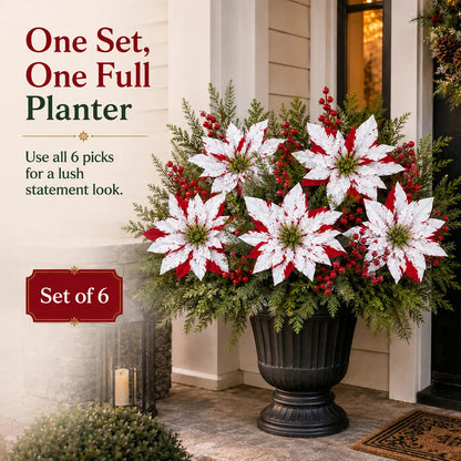 ❀Christmas Poinsettia Planter Inserts