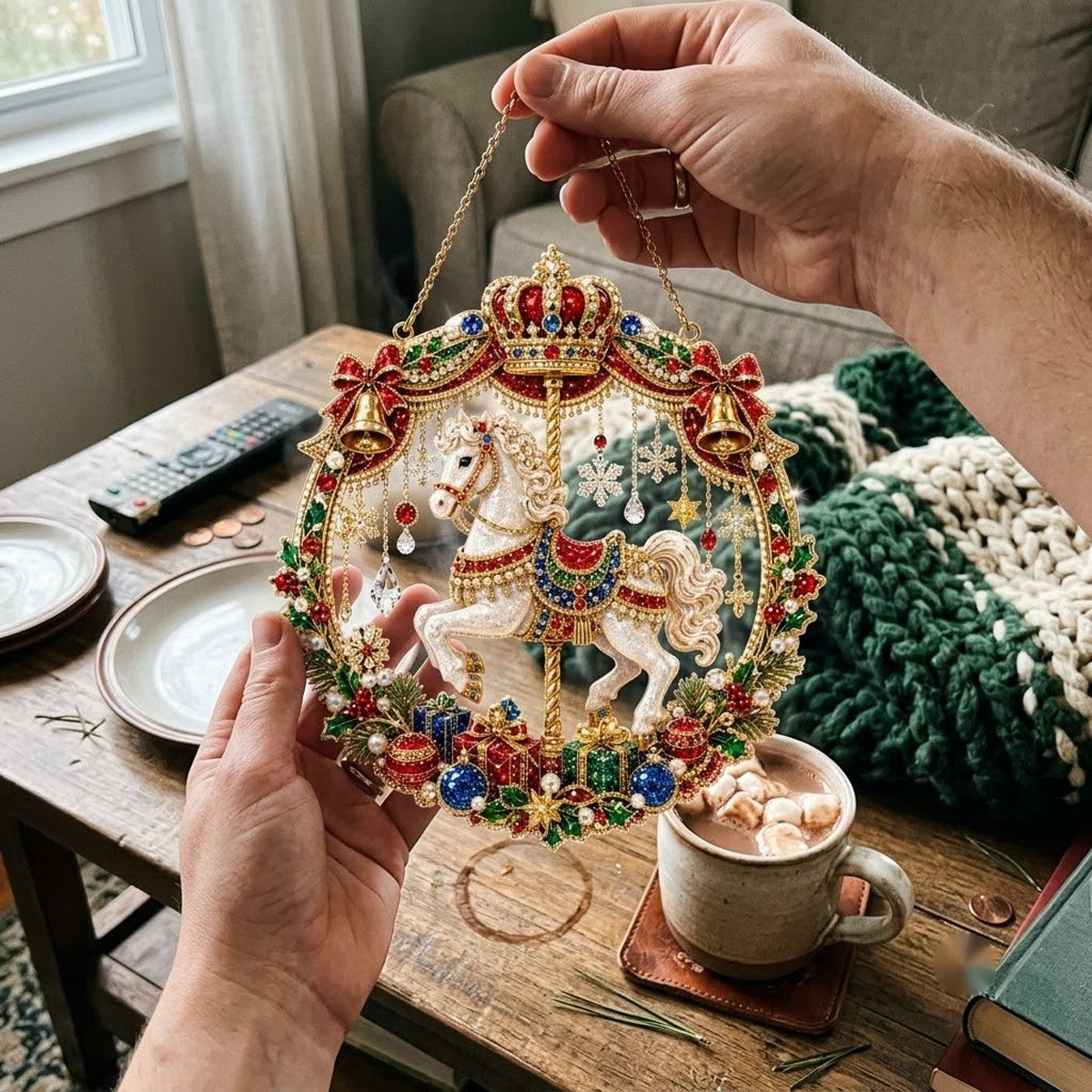 Lifestyle photo – Holiday Classics ornament at home (illustrative)