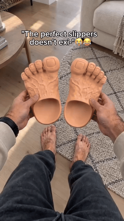 The Big Toe Energy Slides realistic giant foot slippers