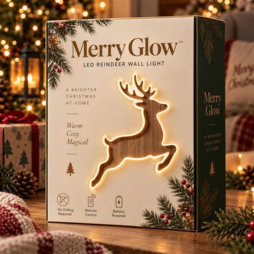 MerryGlow™ Press on Reindeer Light