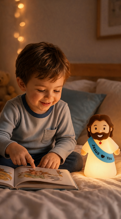 ❤️ Jesus Loves You™ Night Light – Cute Glowing Jesus Lamp | Christian Bedside Decor & Meaningful Faith Gift ✝️