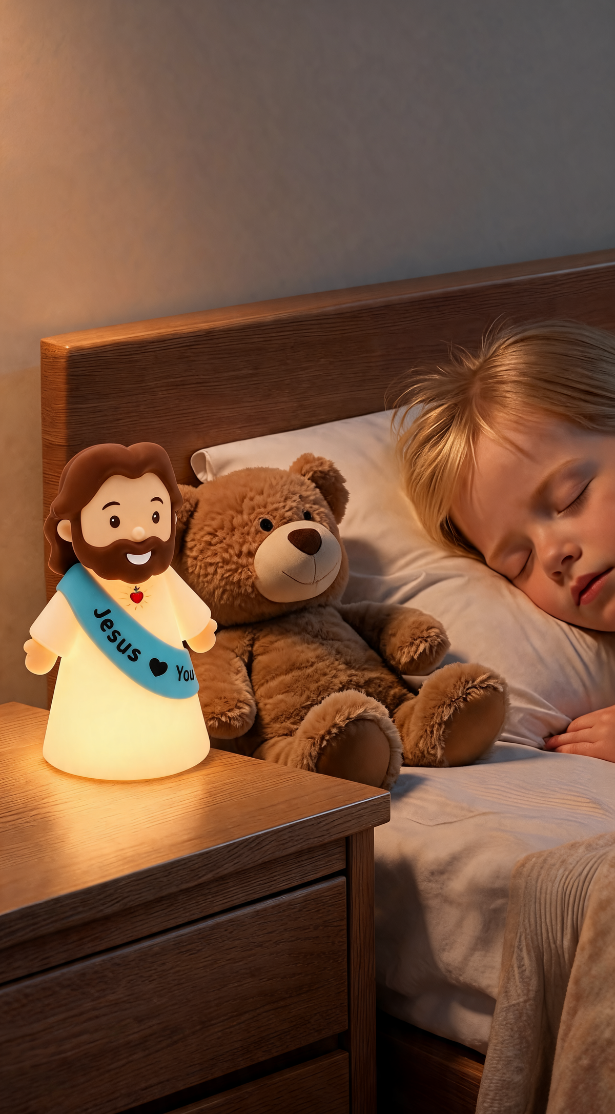 ❤️ Jesus Loves You™ Night Light – Cute Glowing Jesus Lamp | Christian Bedside Decor & Meaningful Faith Gift ✝️