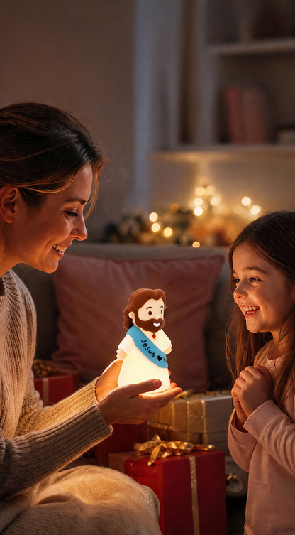 ❤️ Jesus Loves You™ Night Light – Cute Glowing Jesus Lamp | Christian Bedside Decor & Meaningful Faith Gift ✝️