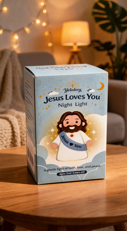 ❤️ Jesus Loves You™ Night Light – Cute Glowing Jesus Lamp | Christian Bedside Decor & Meaningful Faith Gift ✝️
