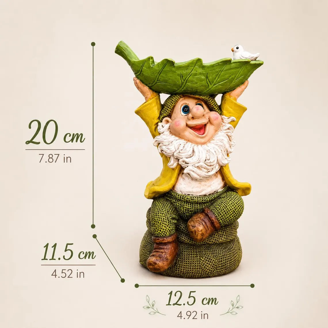 🍃 Birdie Butler Gnome™ — Whimsical Leaf Feeder Garden Statue
