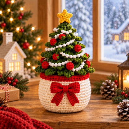 🎄🧶 Little Pots of Christmas Joy™ – Handmade Crochet Christmas Flower Pot Decorations | 6 Adorable Holiday Designs 🎁