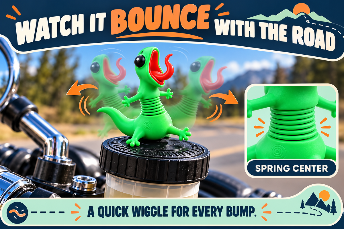 🦎🏍️ Roadside Lizard Buddy – Car & Motorcycle Decor