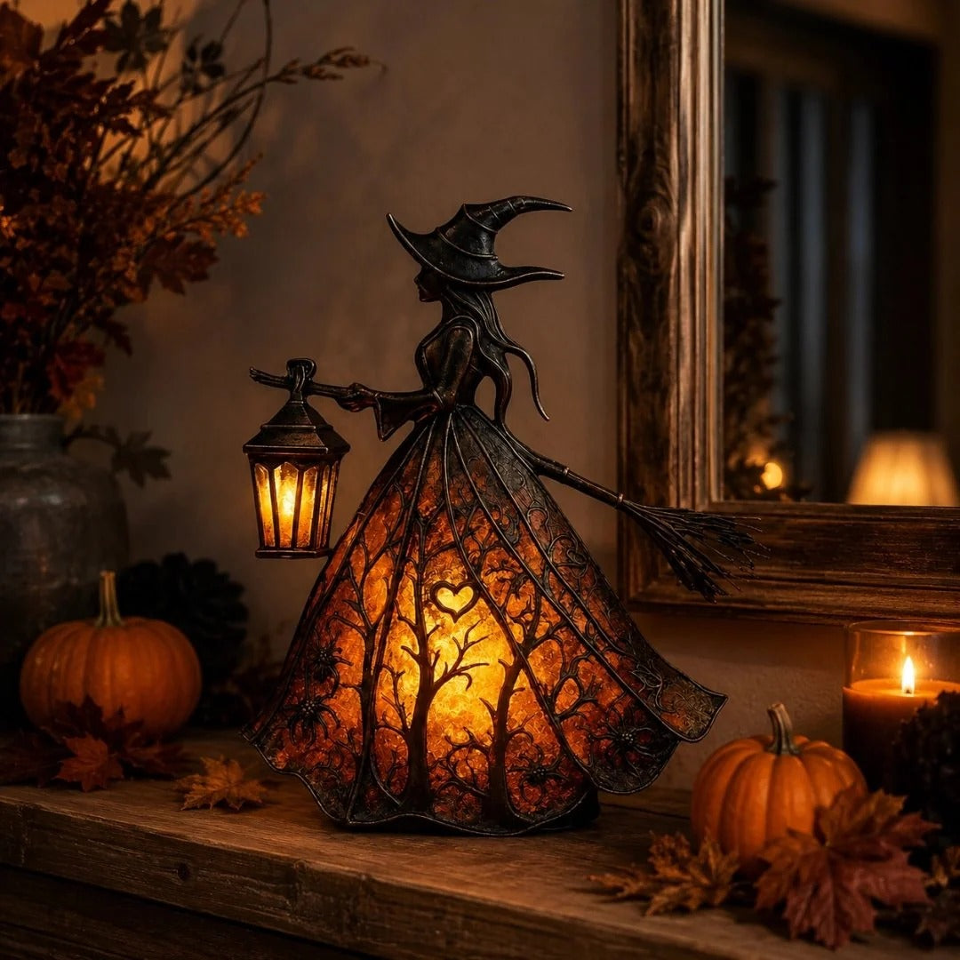 Halloween Witch Lamp day and night effect