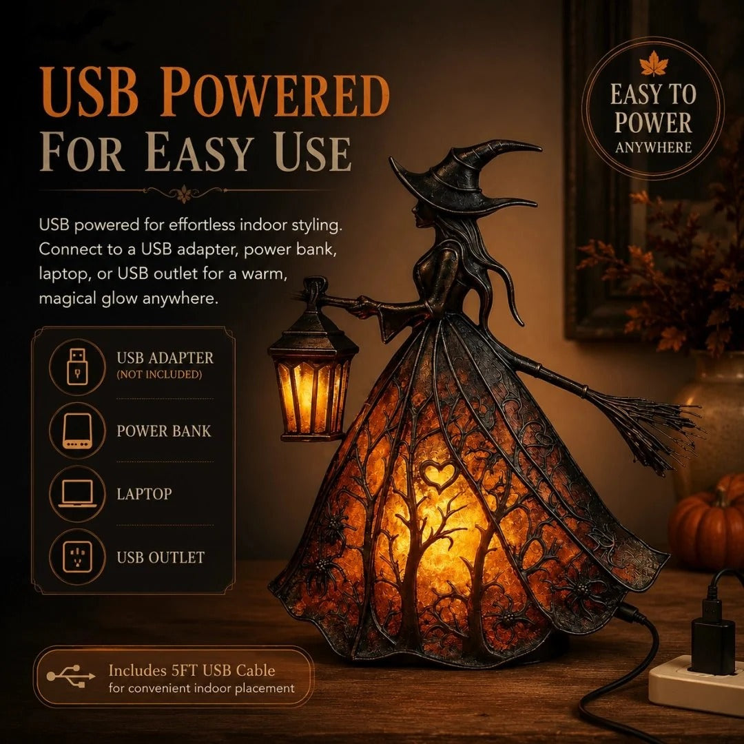 Halloween Witch Lamp compared with ordinary Halloween figurine