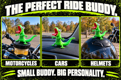 🦎🏍Wobbly Riding Buddy – Car & Motorcycle Decor🦎