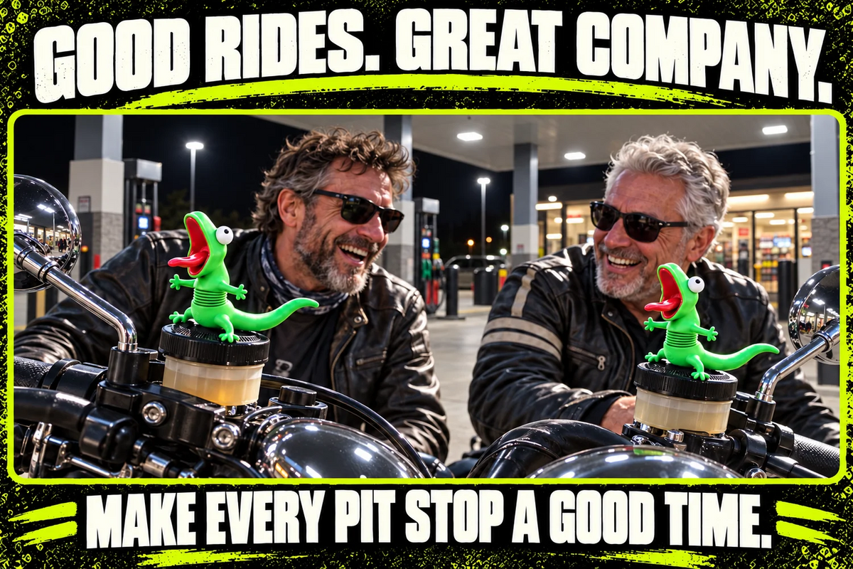🦎🏍️ Roadside Lizard Buddy – Car & Motorcycle Decor