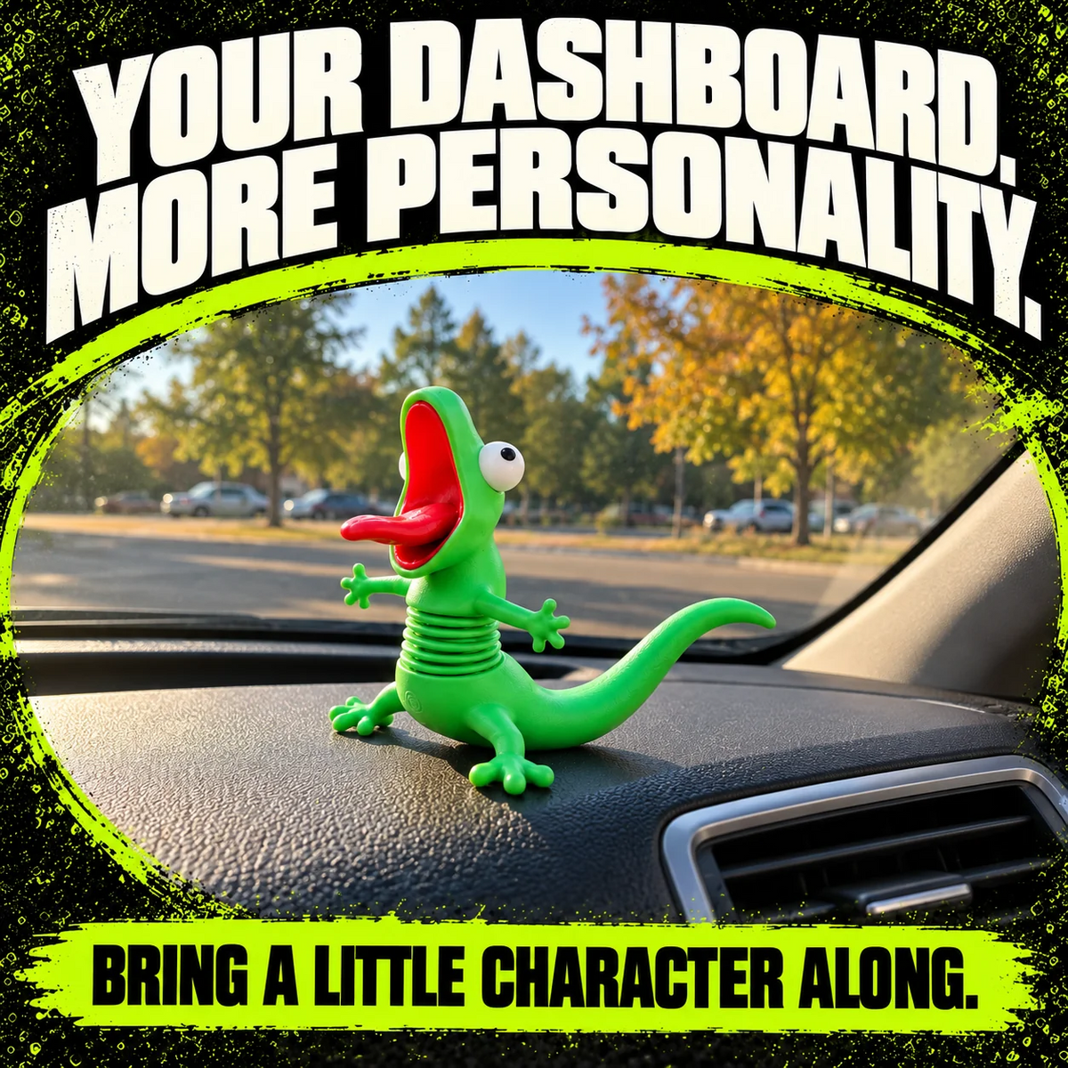 🦎🏍Wobbly Riding Buddy – Car & Motorcycle Decor🦎