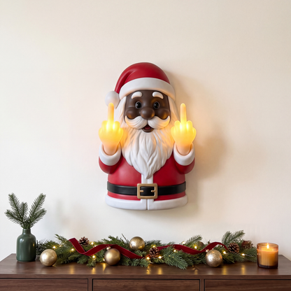 JollyFlips™ Light-Up Middle Finger Christmas Wall Décor
