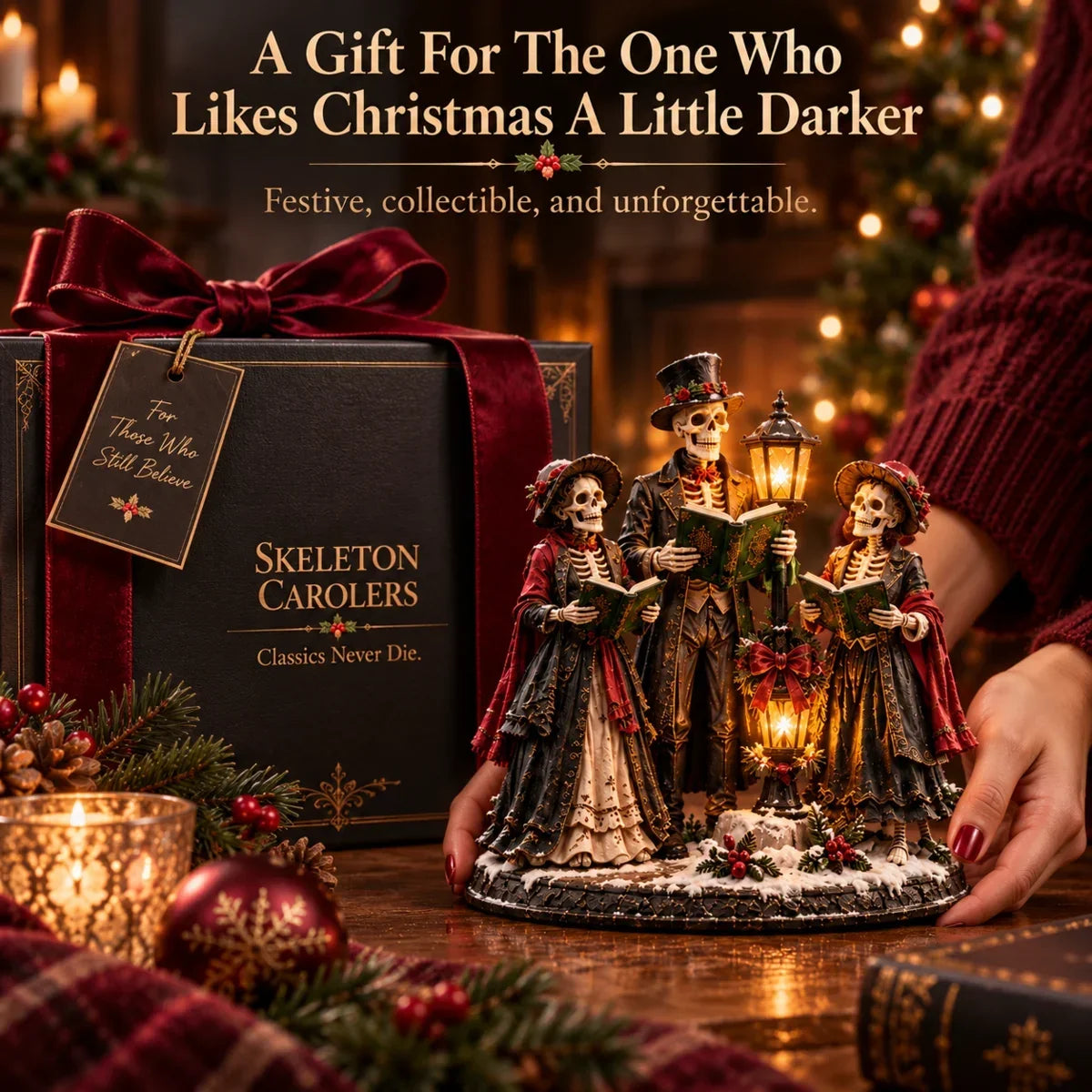 Midnight Carol Skeleton Carolers Gothic Christmas gift