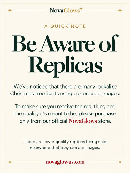 NovaGlows official store notice: Be Aware of Replicas. Shop at novaglowus.com.