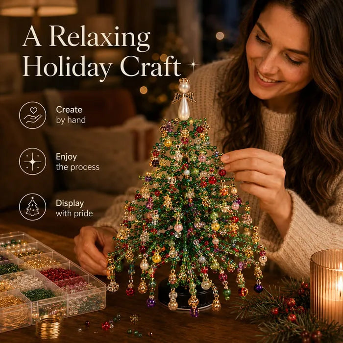 DIY beaded tree materials before assembly