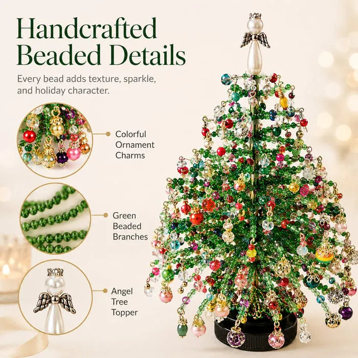 Finished DIY beaded tree displayed at home