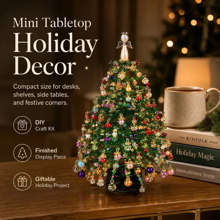 Beaded tree before and after glow