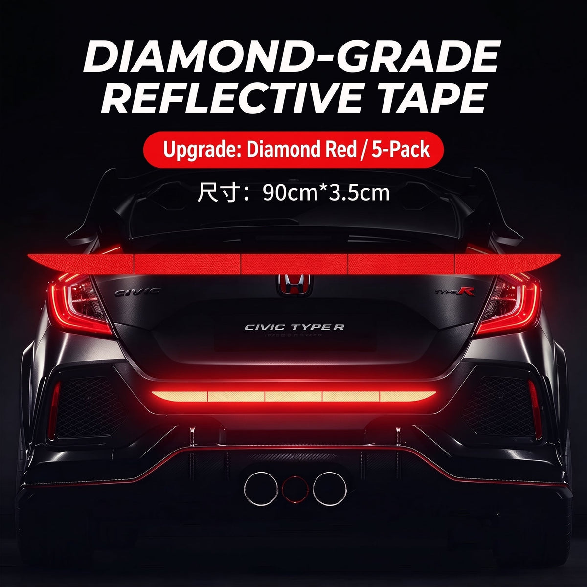 🔥Limited-time 50% off-Reflective Car Sticker Strips for Trunk & Rear Bumper