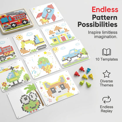 🍄🌈 Mushroom Mosaic Pegboard – Colorful Hands-On Puzzle for Creative Play & Fine Motor Practice