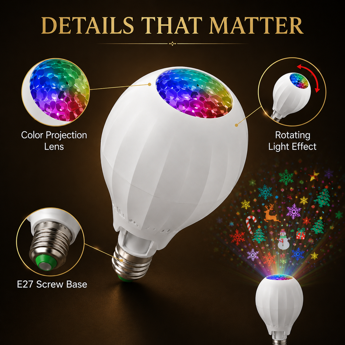Christmas projector bulb installation