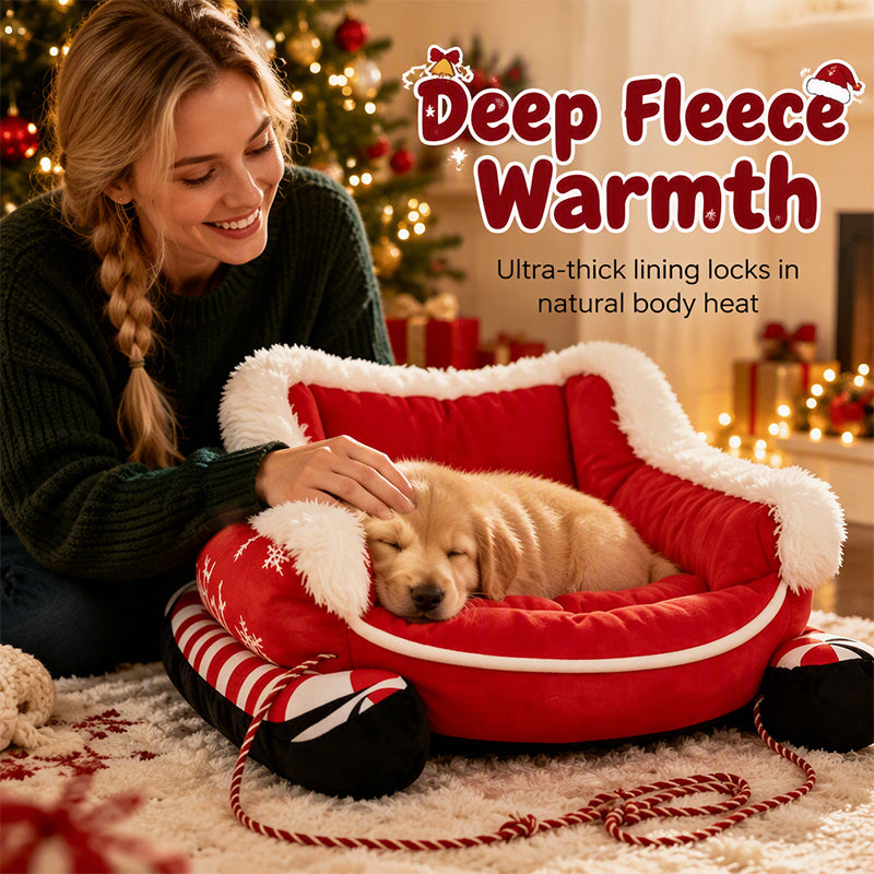 🎄 Christmas Sleigh Pet Bed – A Cozy Holiday Bed for Dogs & Cats