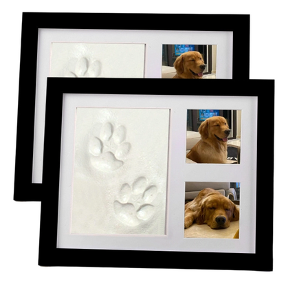 🐾 Baby & Pet Footprint Keepsake Frame Kit – Triple-Window Wooden Frame, Non-Toxic Soft Clay & Modern Minimalist Design – Capture Lifelong Memories in One Frame 👶