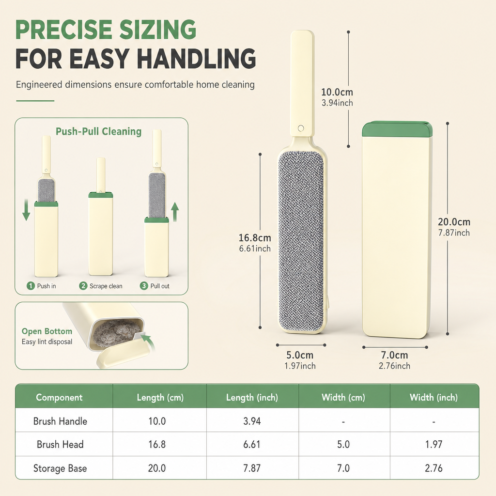 Lint remover brush dimensions