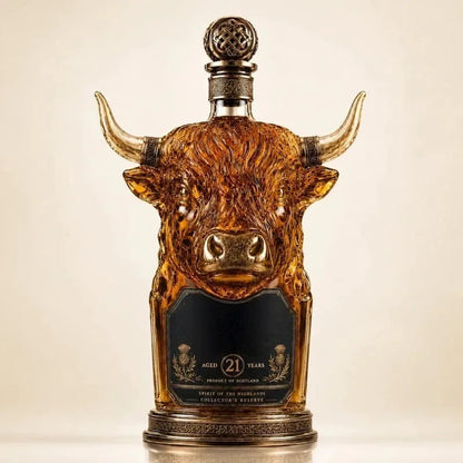 🔥 Limited-Time 50% OFF | Highland Cow Whiskey Decanter – Bold Horns, Intricate Detail & Rustic Charm | A Standout Gift for Whiskey Lovers 🐂