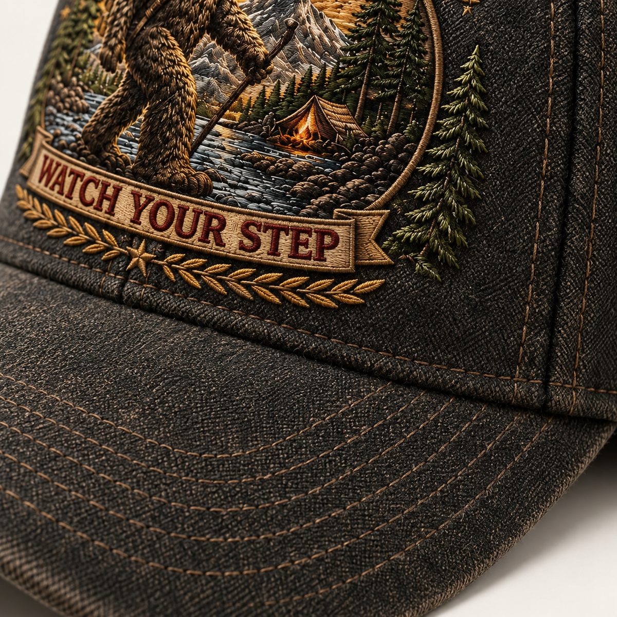 2027 Bigfoot Country Heritage Cap – Pacific Northwest Vintage Washed Embroidered Hat